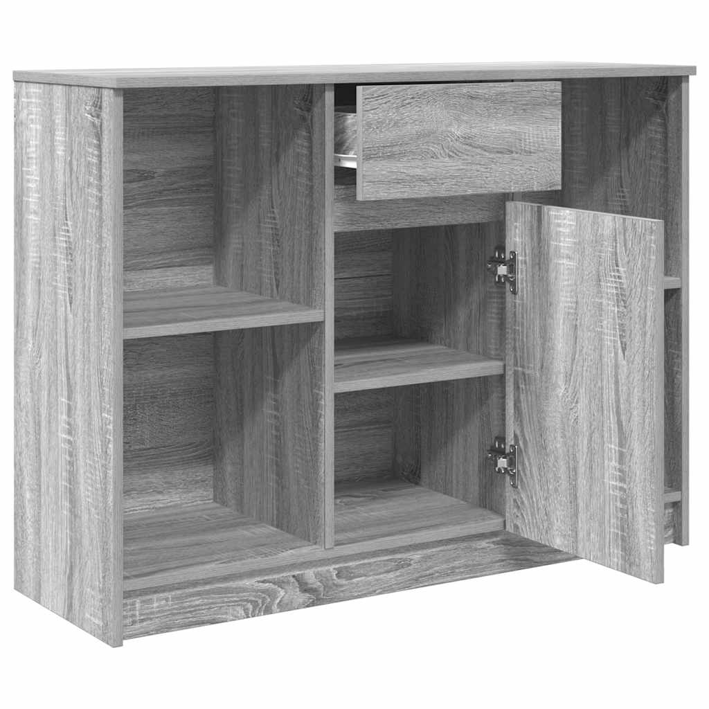 VidaXL Dressoir met lade 101x35x76 cm spaanplaat grijs Sonoma