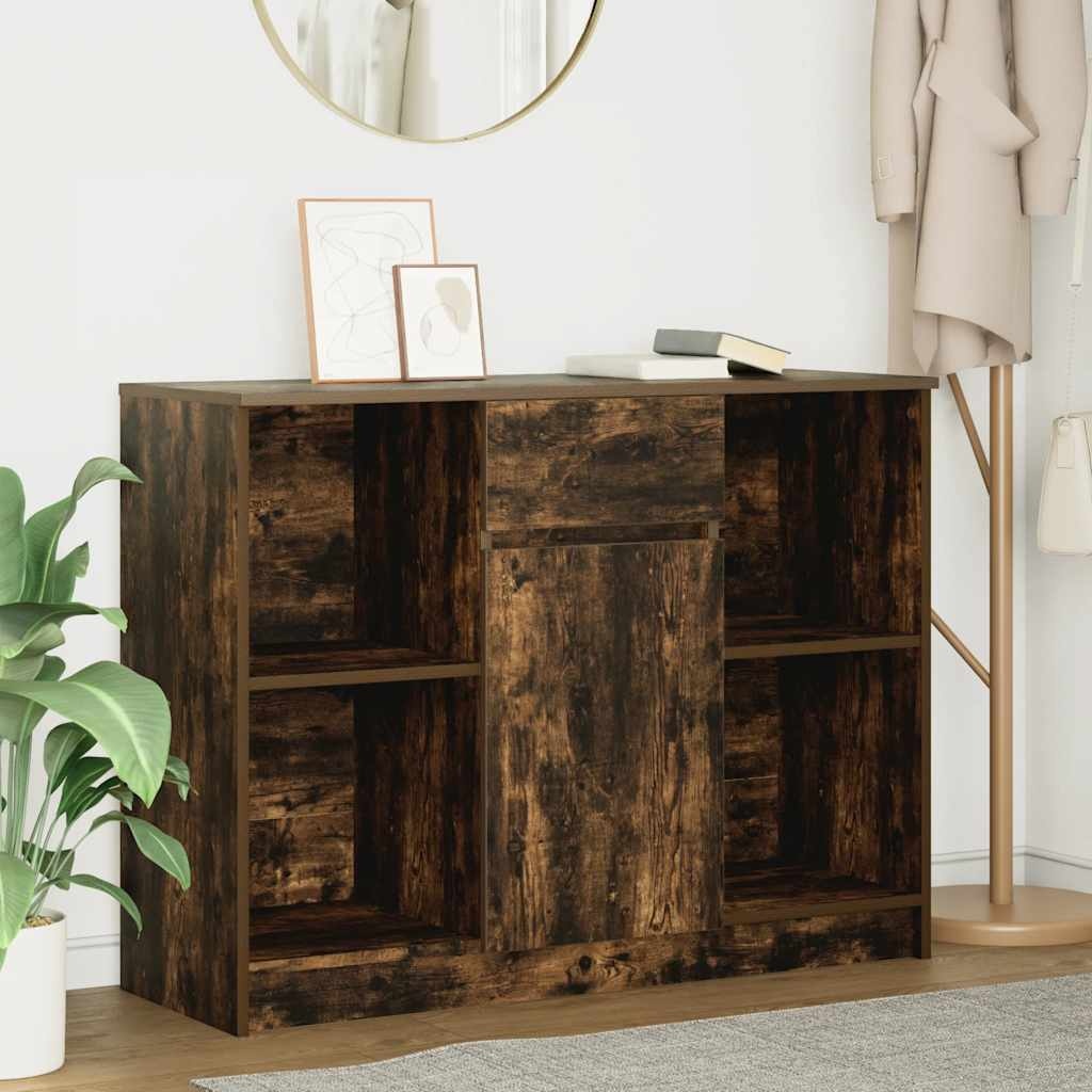 VidaXL Dressoir met lade 101x35x76 cm spaanplaat gerookt eikenkleurig