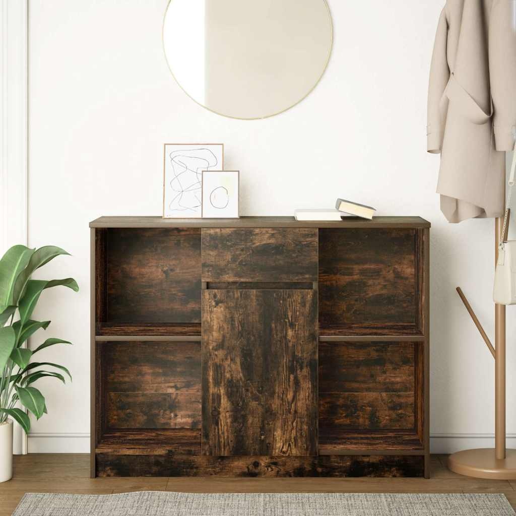 VidaXL Dressoir met lade 101x35x76 cm spaanplaat gerookt eikenkleurig