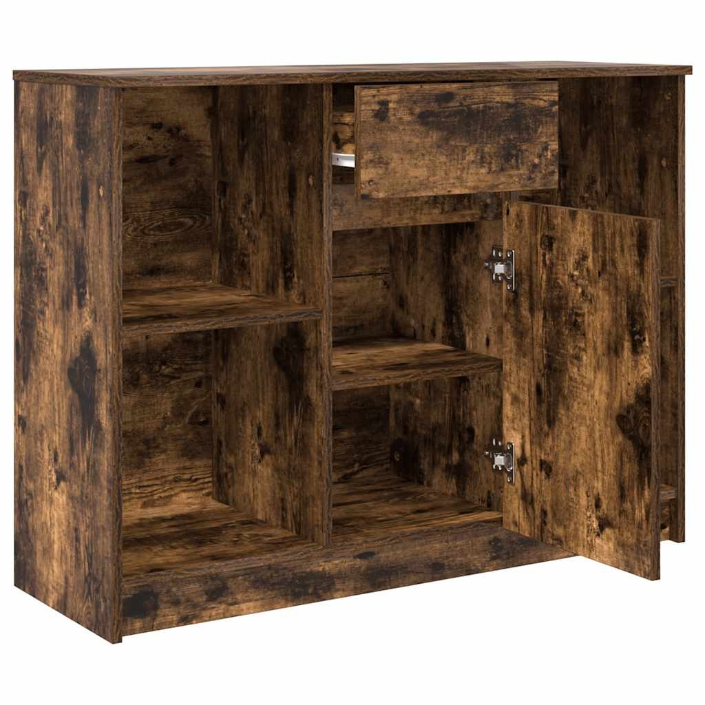 VidaXL Dressoir met lade 101x35x76 cm spaanplaat gerookt eikenkleurig