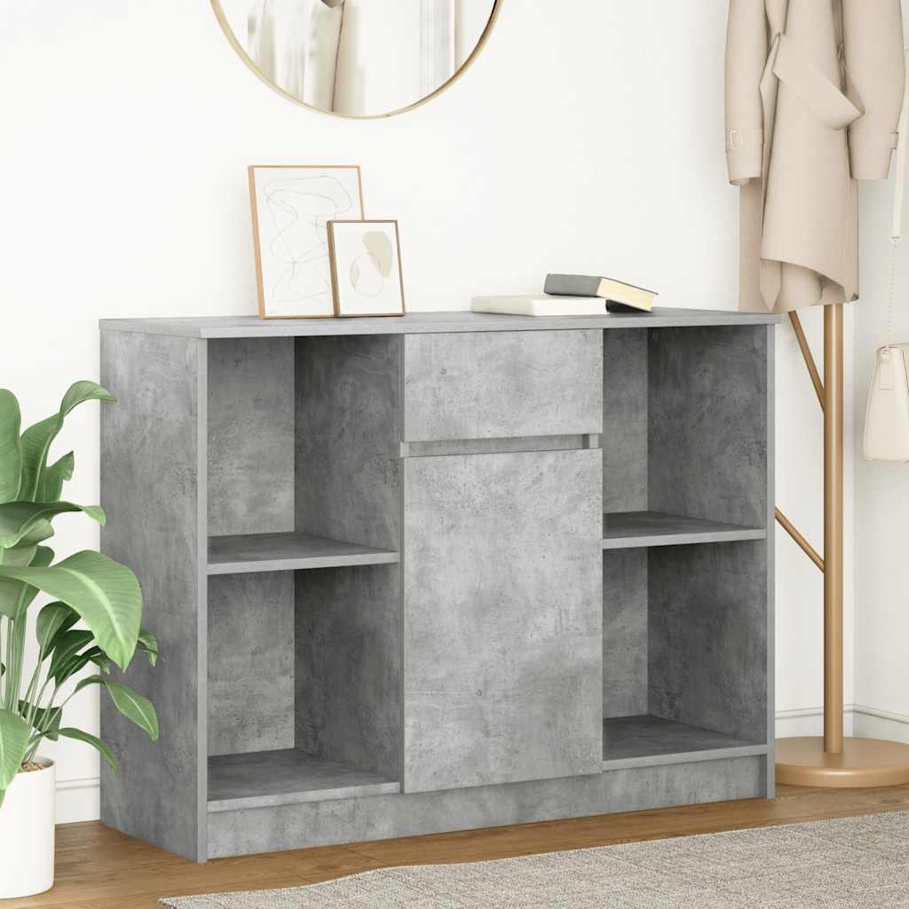 VidaXL Dressoir met lade 101x35x76 cm spaanplaat betongrijs