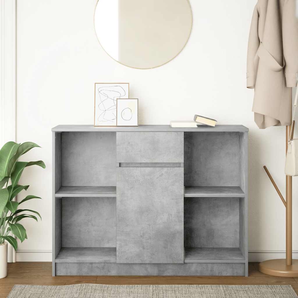 VidaXL Dressoir met lade 101x35x76 cm spaanplaat betongrijs