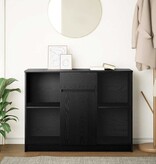VidaXL Dressoir met lade 101x35x76 cm spaanplaat zwart eikenkleurig