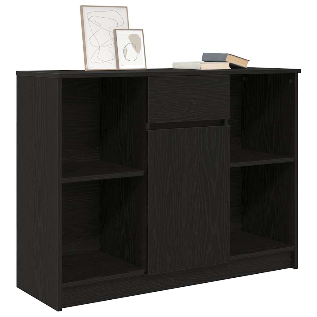 VidaXL Dressoir met lade 101x35x76 cm spaanplaat zwart eikenkleurig