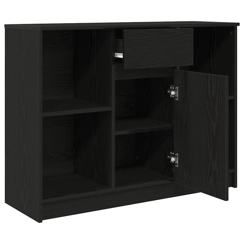 VidaXL Dressoir met lade 101x35x76 cm spaanplaat zwart eikenkleurig
