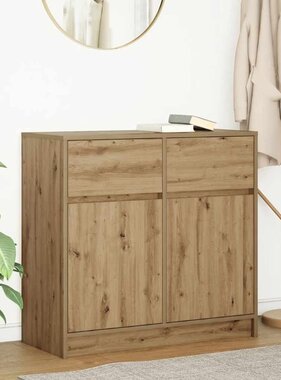 VidaXL Dressoir lade 80x34x76 cm spaanplaat artisanaal eikenkleurig