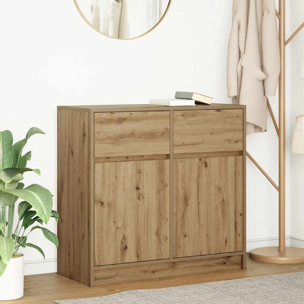 VidaXL Dressoir lade 80x34x76 cm spaanplaat artisanaal eikenkleurig