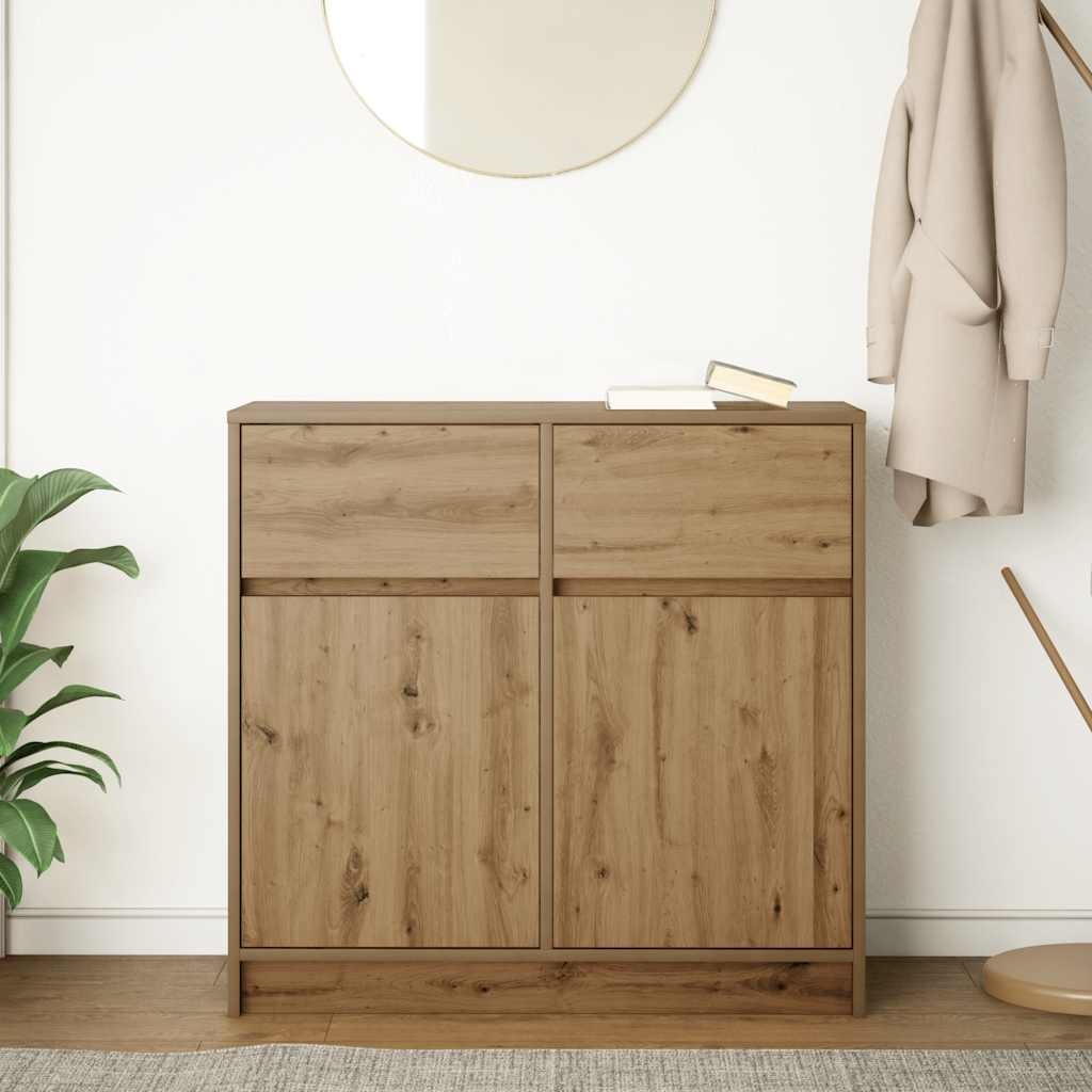 VidaXL Dressoir lade 80x34x76 cm spaanplaat artisanaal eikenkleurig