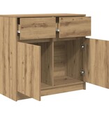VidaXL Dressoir lade 80x34x76 cm spaanplaat artisanaal eikenkleurig