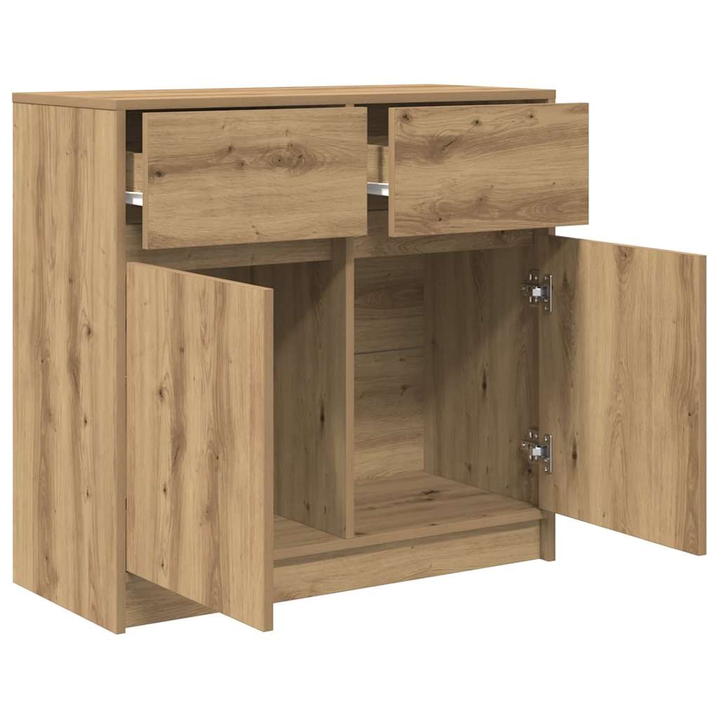 VidaXL Dressoir lade 80x34x76 cm spaanplaat artisanaal eikenkleurig
