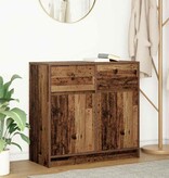 VidaXL Dressoir met lade 80x34x76 cm spaanplaat oud hout