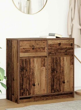 VidaXL Dressoir met lade 80x34x76 cm spaanplaat oud hout