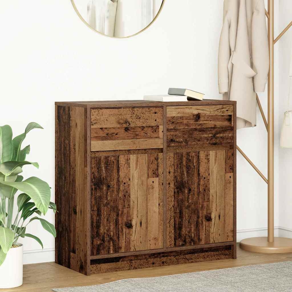 VidaXL Dressoir met lade 80x34x76 cm spaanplaat oud hout