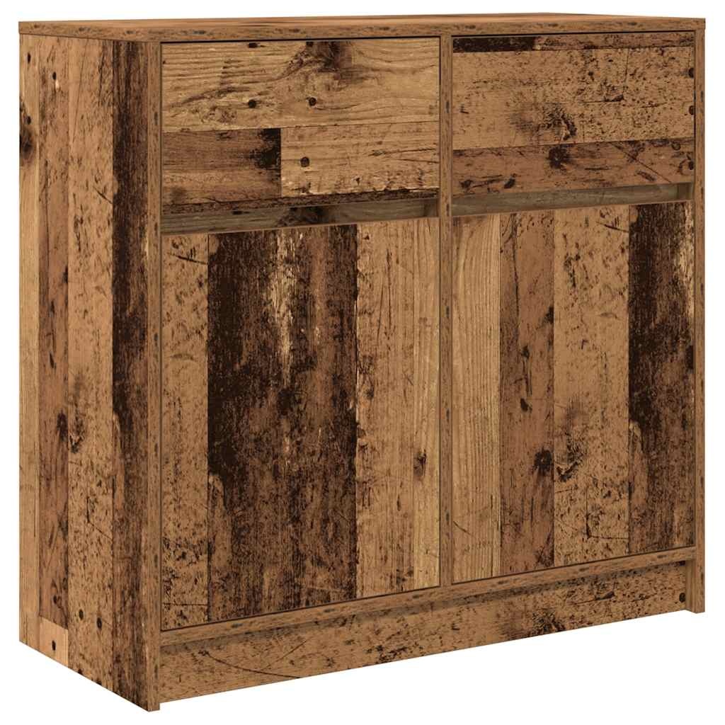 VidaXL Dressoir met lade 80x34x76 cm spaanplaat oud hout