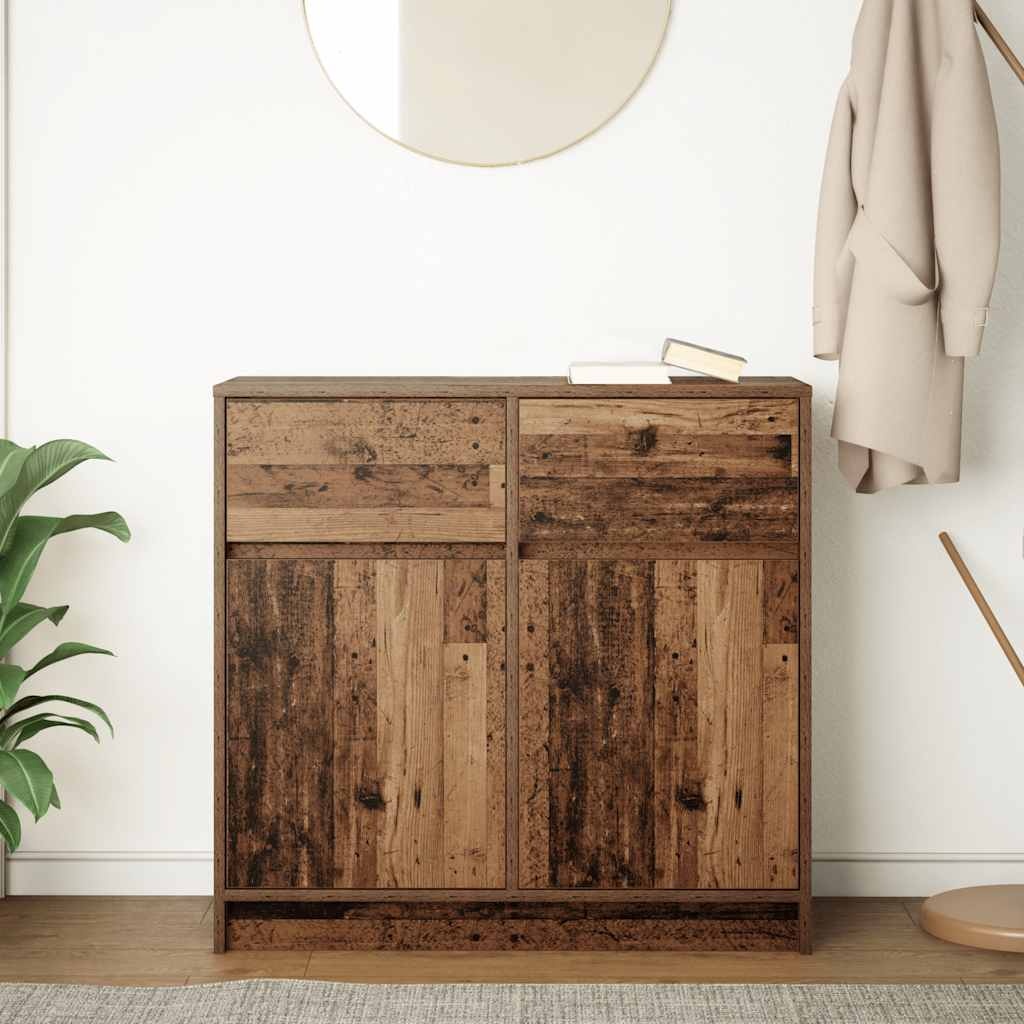 VidaXL Dressoir met lade 80x34x76 cm spaanplaat oud hout