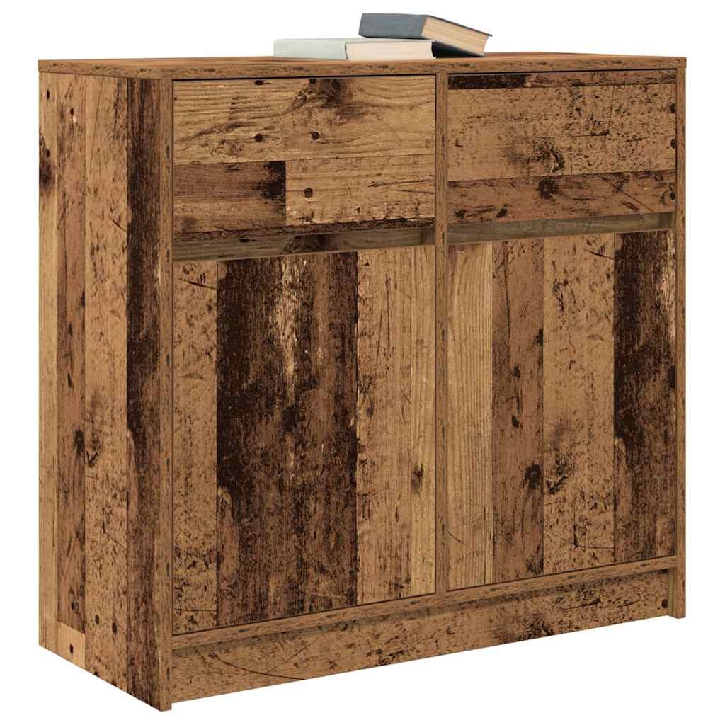 VidaXL Dressoir met lade 80x34x76 cm spaanplaat oud hout