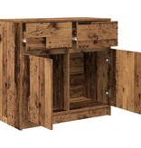 VidaXL Dressoir met lade 80x34x76 cm spaanplaat oud hout