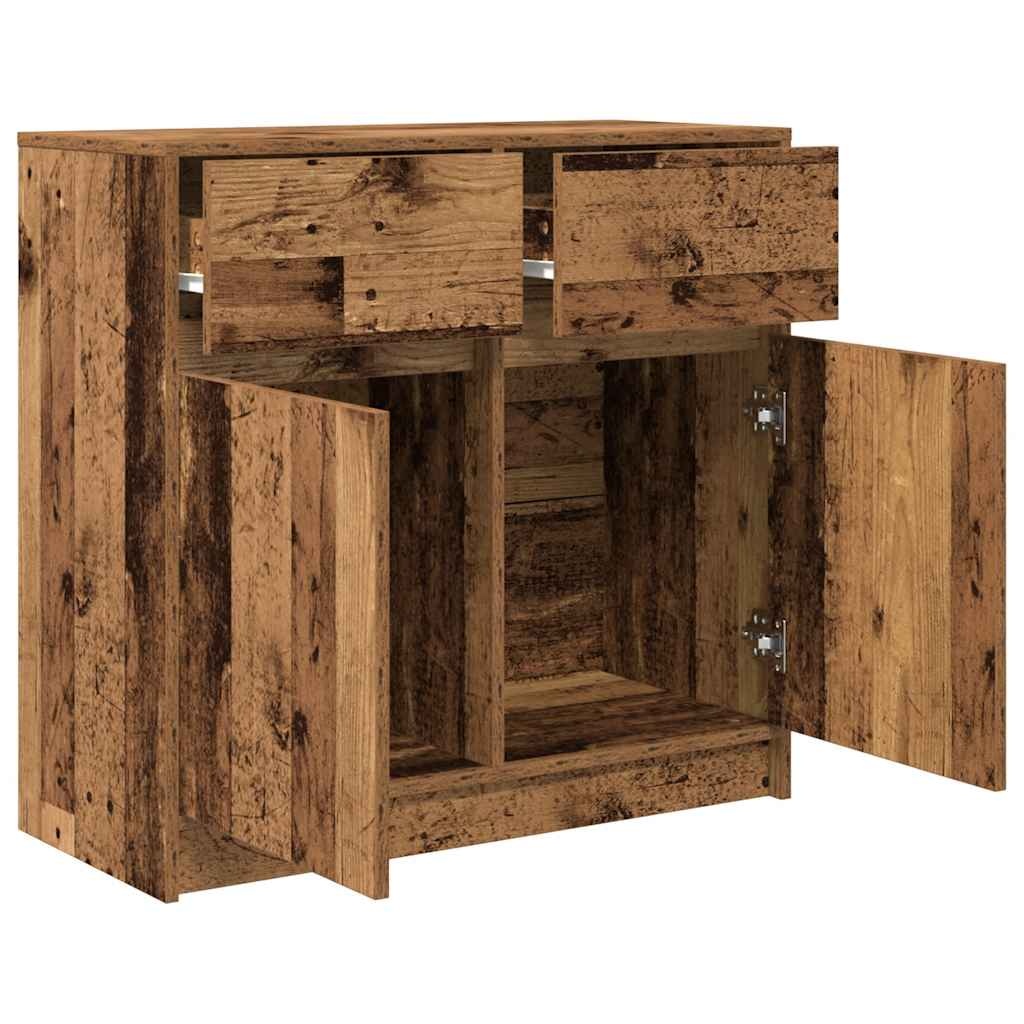 VidaXL Dressoir met lade 80x34x76 cm spaanplaat oud hout