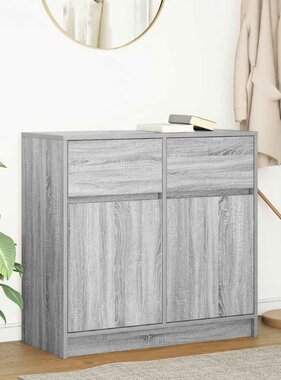 VidaXL Dressoir met lade 80x34x76 cm spaanplaat grijs sonoma