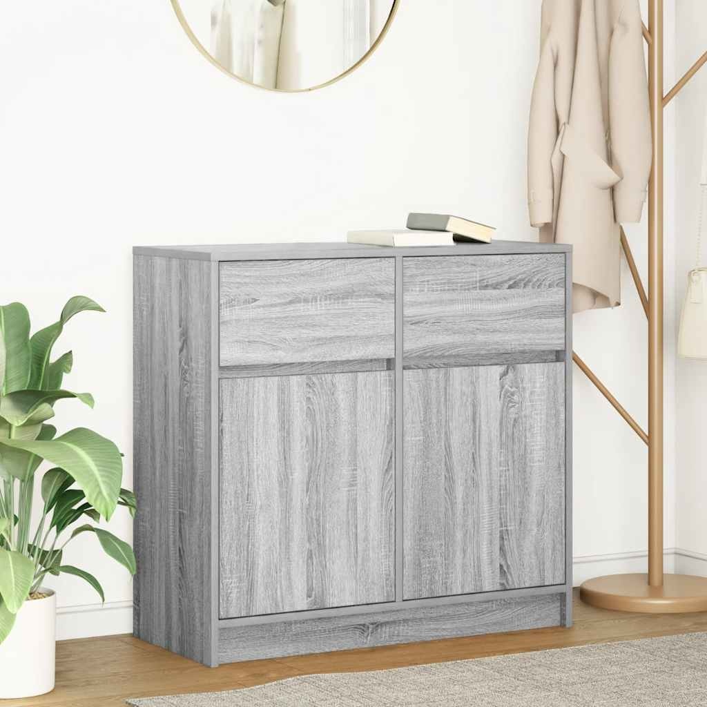 VidaXL Dressoir met lade 80x34x76 cm spaanplaat grijs sonoma