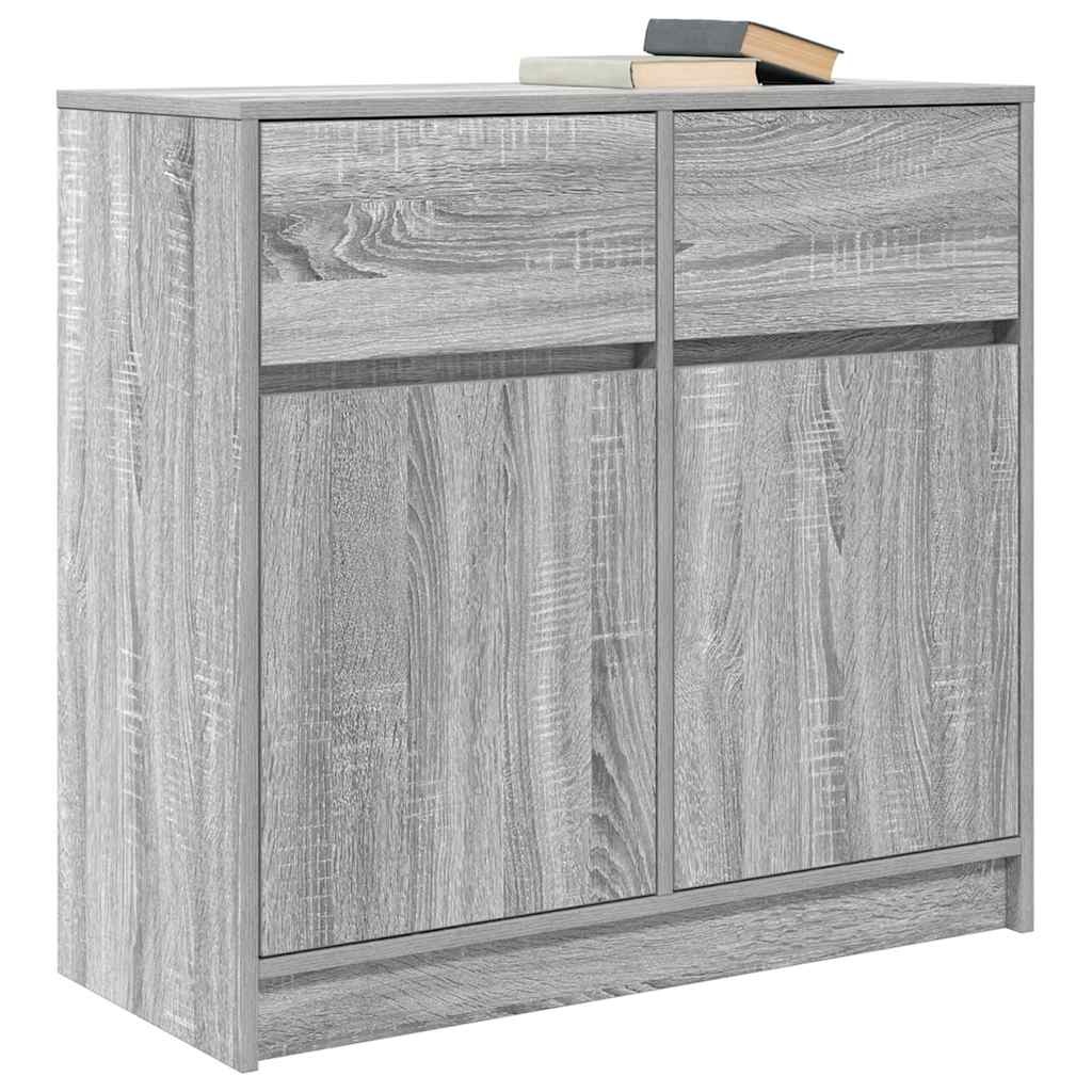 VidaXL Dressoir met lade 80x34x76 cm spaanplaat grijs sonoma