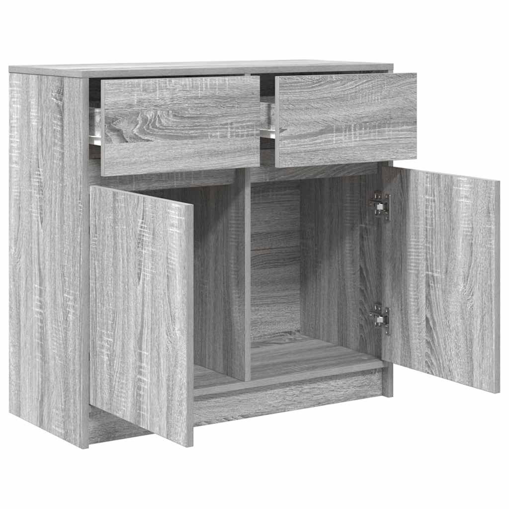 VidaXL Dressoir met lade 80x34x76 cm spaanplaat grijs sonoma