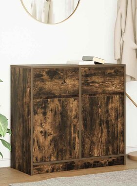VidaXL Dressoir met lade 80x34x76 cm spaanplaat gerookt eikenkleurig