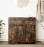 VidaXL Dressoir met lade 80x34x76 cm spaanplaat gerookt eikenkleurig