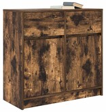VidaXL Dressoir met lade 80x34x76 cm spaanplaat gerookt eikenkleurig