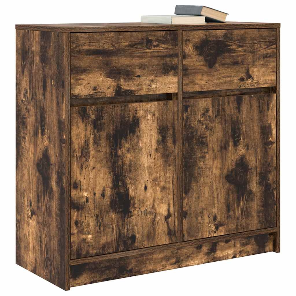 VidaXL Dressoir met lade 80x34x76 cm spaanplaat gerookt eikenkleurig