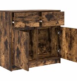 VidaXL Dressoir met lade 80x34x76 cm spaanplaat gerookt eikenkleurig
