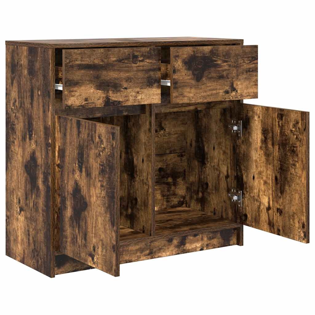 VidaXL Dressoir met lade 80x34x76 cm spaanplaat gerookt eikenkleurig