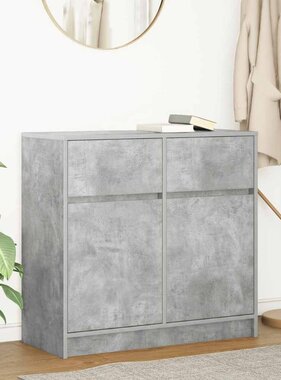 VidaXL Dressoir met lade 80x34x76 cm spaanplaat betongrijs