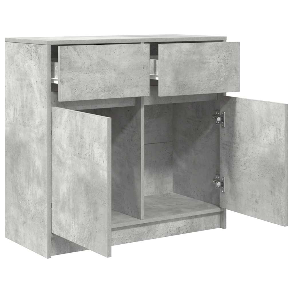 VidaXL Dressoir met lade 80x34x76 cm spaanplaat betongrijs