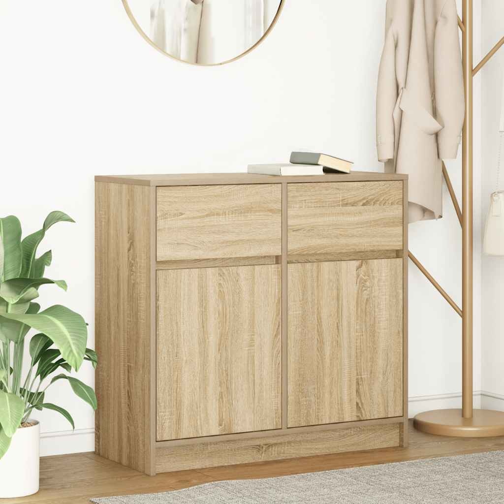 VidaXL Dressoir met lade 80x34x76 cm spaanplaat sonoma eikenkleurig