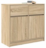 VidaXL Dressoir met lade 80x34x76 cm spaanplaat sonoma eikenkleurig