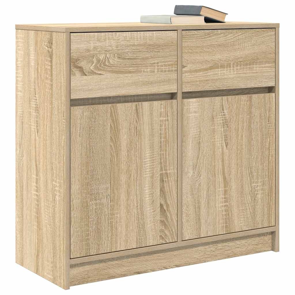 VidaXL Dressoir met lade 80x34x76 cm spaanplaat sonoma eikenkleurig