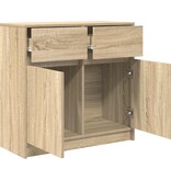 VidaXL Dressoir met lade 80x34x76 cm spaanplaat sonoma eikenkleurig