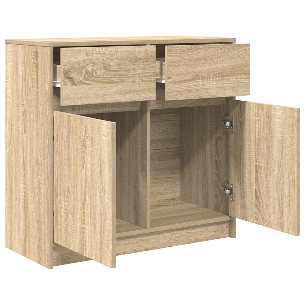 VidaXL Dressoir met lade 80x34x76 cm spaanplaat sonoma eikenkleurig