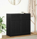 VidaXL Dressoir met lade 80x34x76 cm spaanplaat zwart eikenkleurig