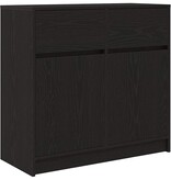 VidaXL Dressoir met lade 80x34x76 cm spaanplaat zwart eikenkleurig