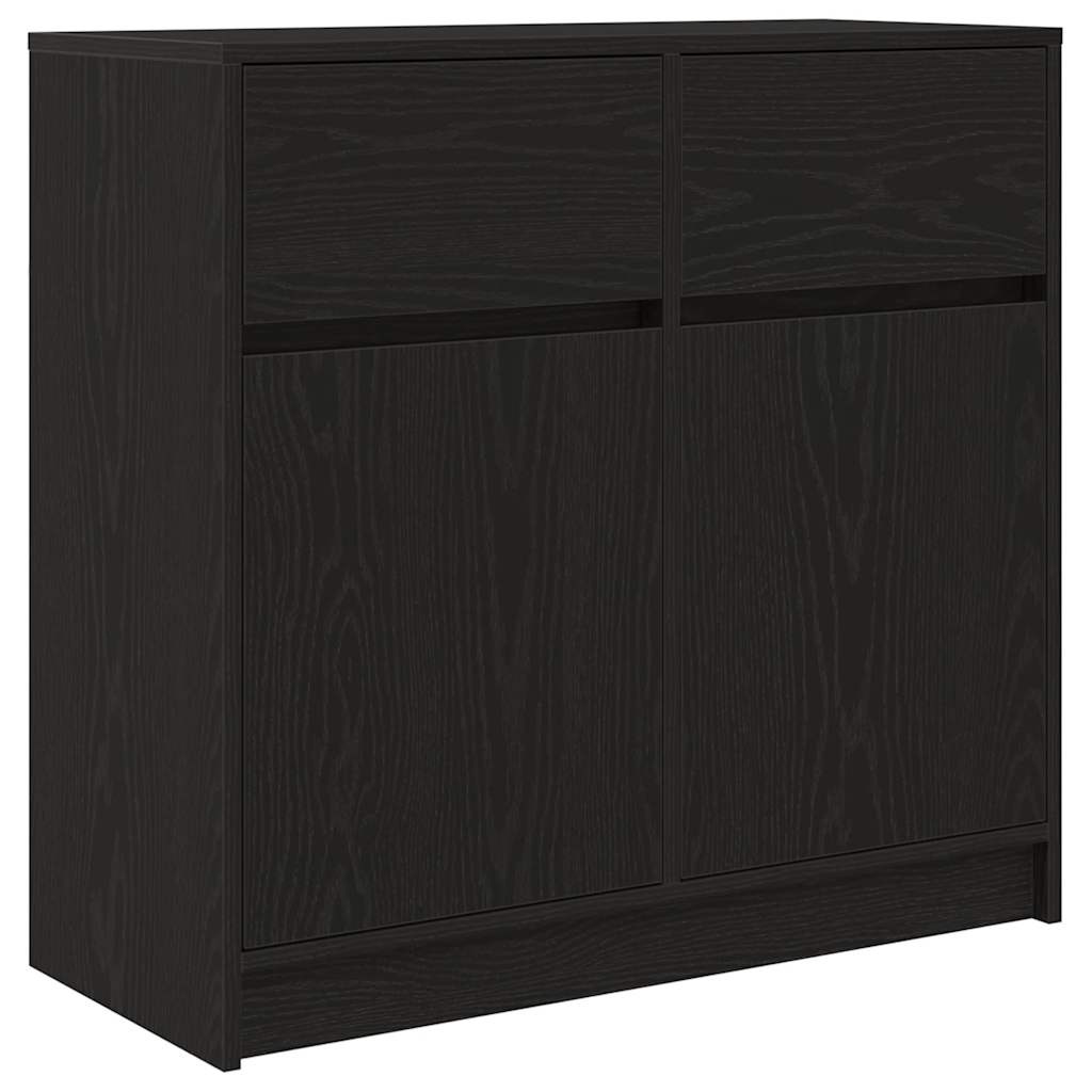 VidaXL Dressoir met lade 80x34x76 cm spaanplaat zwart eikenkleurig