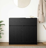 VidaXL Dressoir met lade 80x34x76 cm spaanplaat zwart eikenkleurig