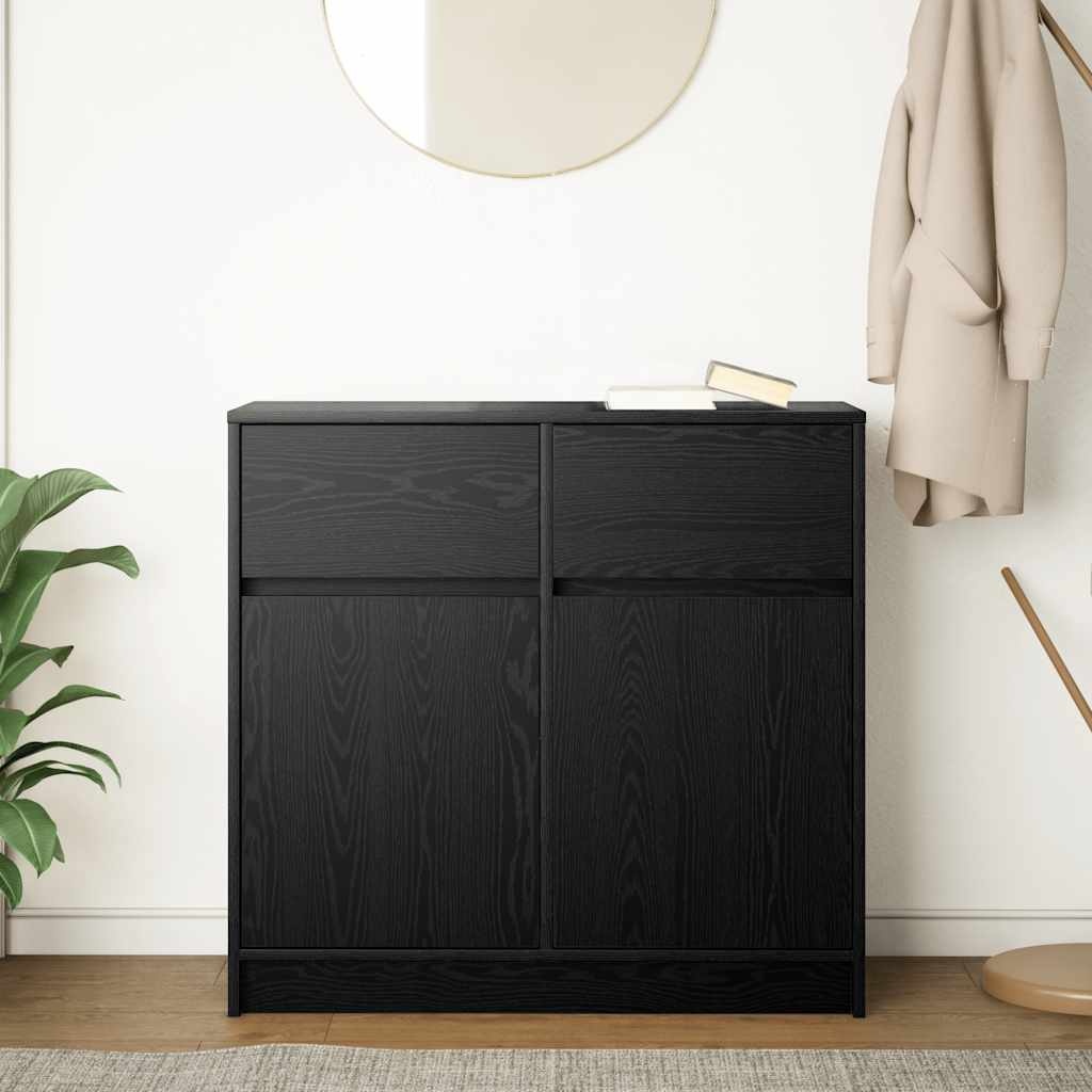 VidaXL Dressoir met lade 80x34x76 cm spaanplaat zwart eikenkleurig