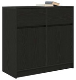 VidaXL Dressoir met lade 80x34x76 cm spaanplaat zwart eikenkleurig