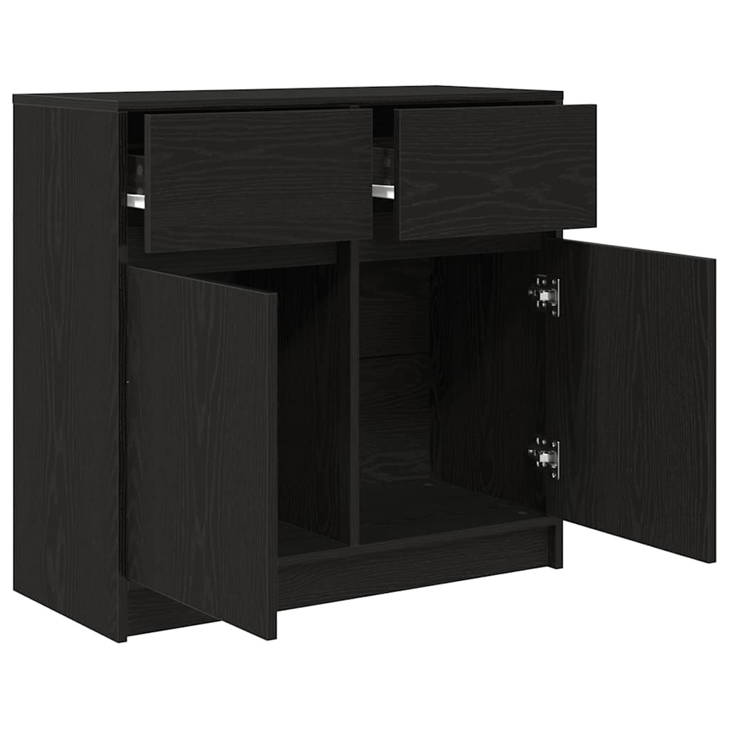 VidaXL Dressoir met lade 80x34x76 cm spaanplaat zwart eikenkleurig