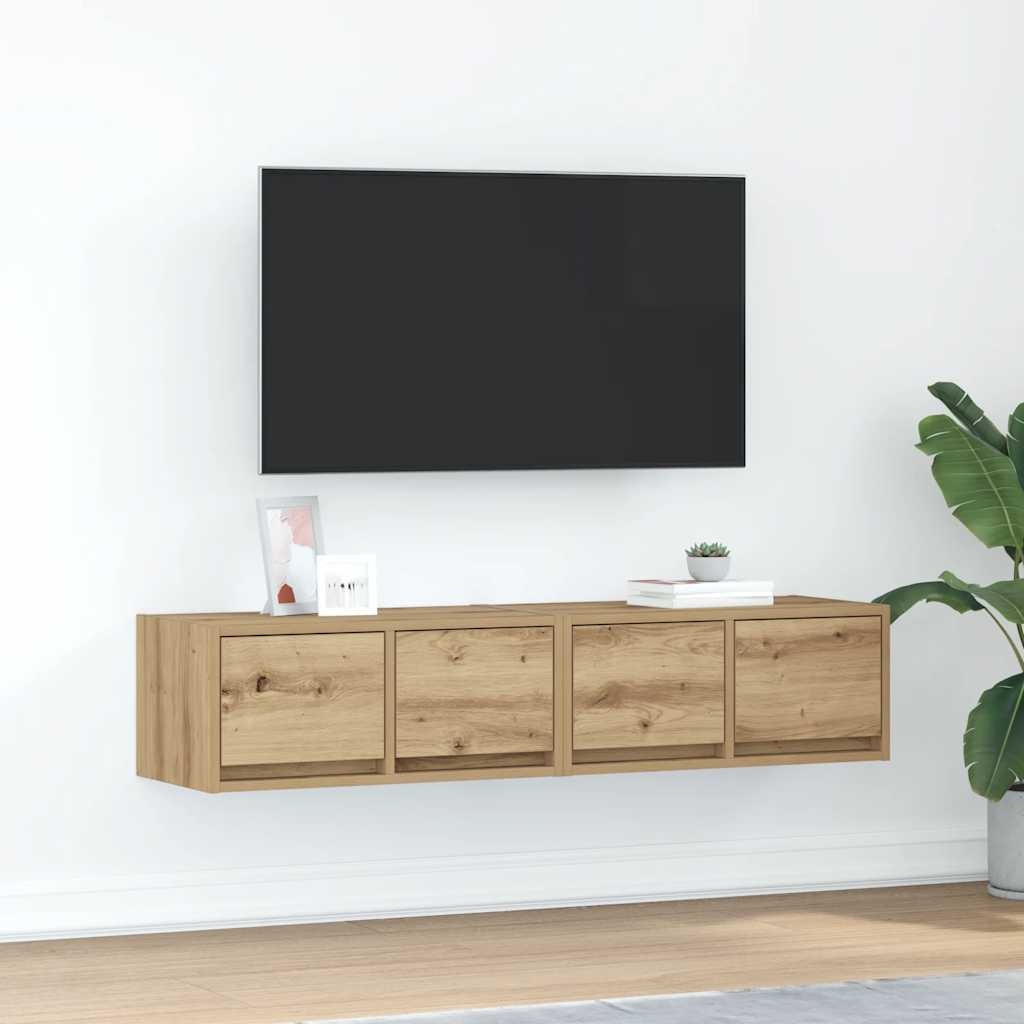 VidaXL Tv-meubelen 2 st 60x31x25,5 cm bewerkt hout artisanaal eiken