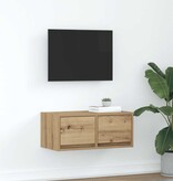 VidaXL TV-meubel 60x31x25,5 cm bewerkt hout artisanaal eikenkleur
