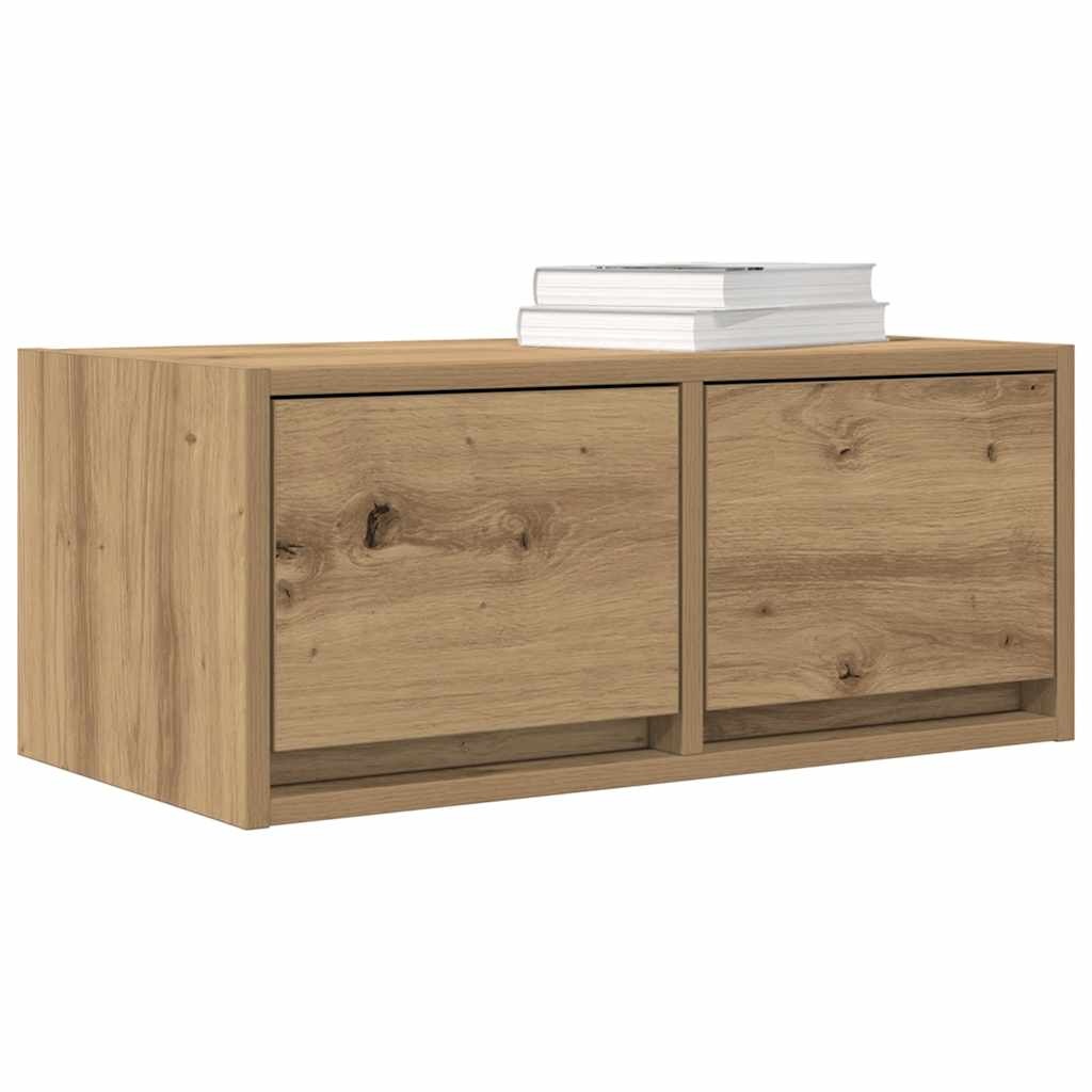 VidaXL TV-meubel 60x31x25,5 cm bewerkt hout artisanaal eikenkleur