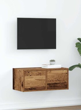 VidaXL TV-meubel 60x31x25,5 cm bewerkt hout oud houtkleurig